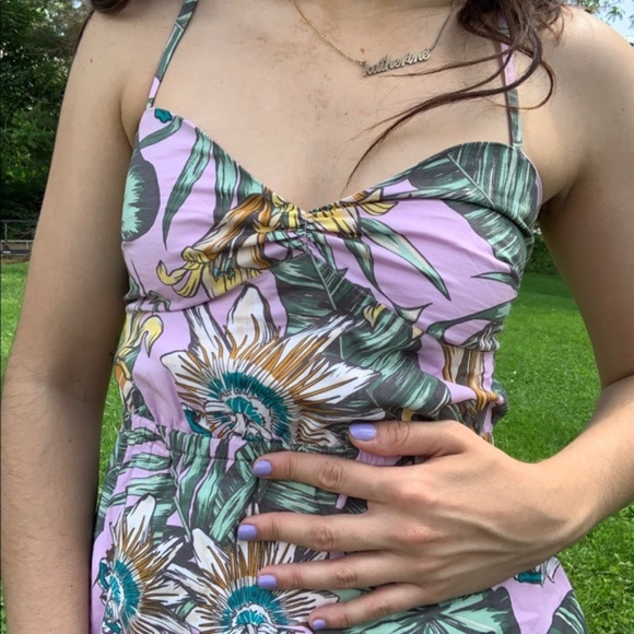 J. Crew Tropical Floral Leaf Print Spring Summer Mini Dress - Picture 3 of 5